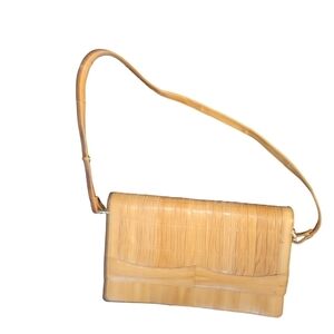 Vintage Eel Skin Purse with Strap Tan